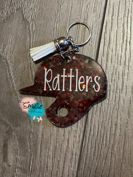 Rattler Baseball Helmet Keychain